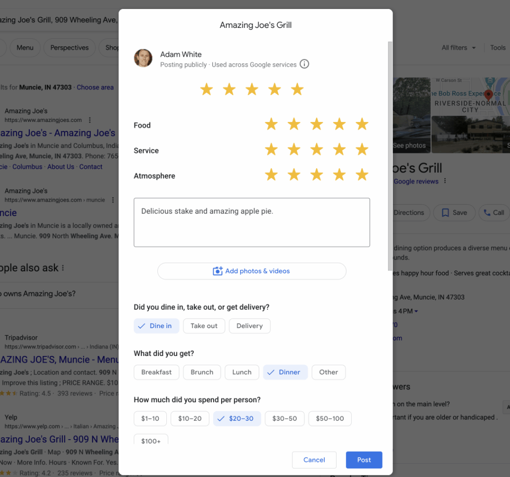 how to leave a Google review